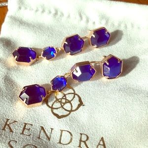 Kendra Scott rose gold and cobalt blue earrings